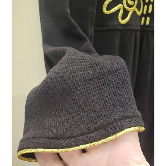 Vtg KWBL Los Angeles Jumper Dress, Black & Gold, Long Sleeve, Women's Large - Picture 3 of 8
